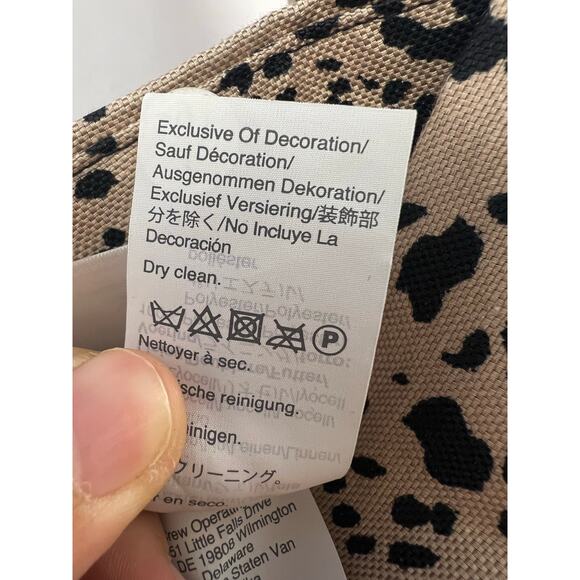 J.Crew Linen Lyocell Animal Print Shorts Tan Black Pink Trim High Rise Size 12 - Picture 12 of 12